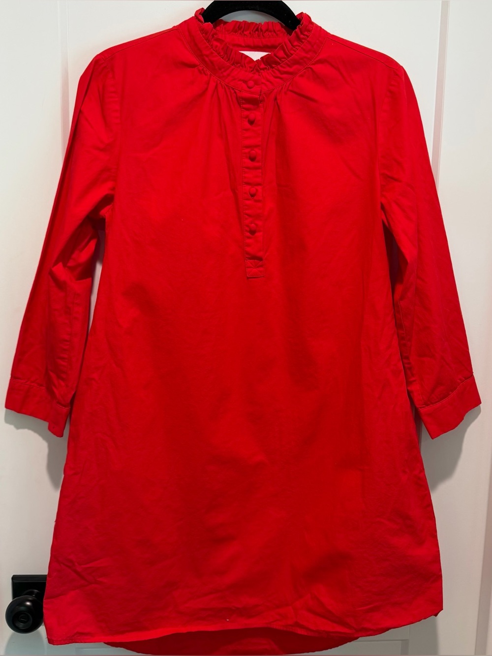 Sugar Lips Red Ruffle Neck Shift Mini Dress M Holiday Preppy Romantic - Picture 3 of 9